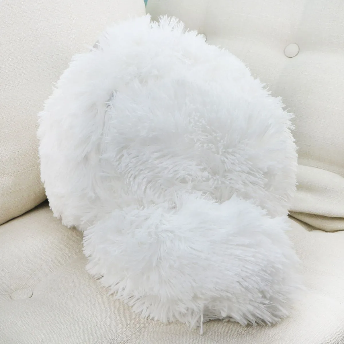 Кошка пушистая с большим хвостом, 30 см (Белый) от plush.team