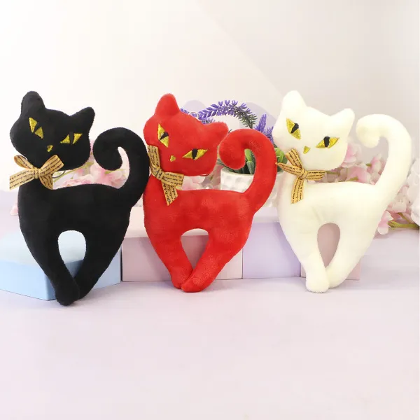 фото игрушки Кошка с золотым бантом в ассортименте, 15 см