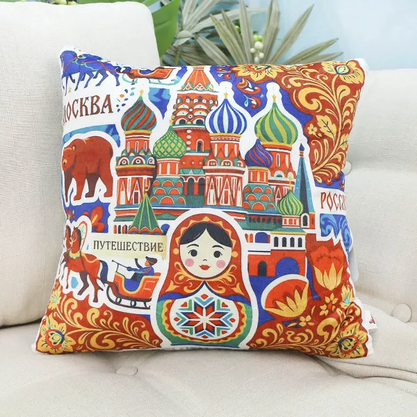 фото игрушки Декоративная подушка Москва хохлома, 35х35