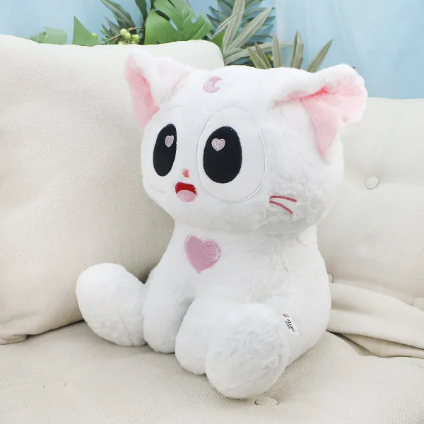 фото игрушки Аниме Кот белый сидячий, 38 см