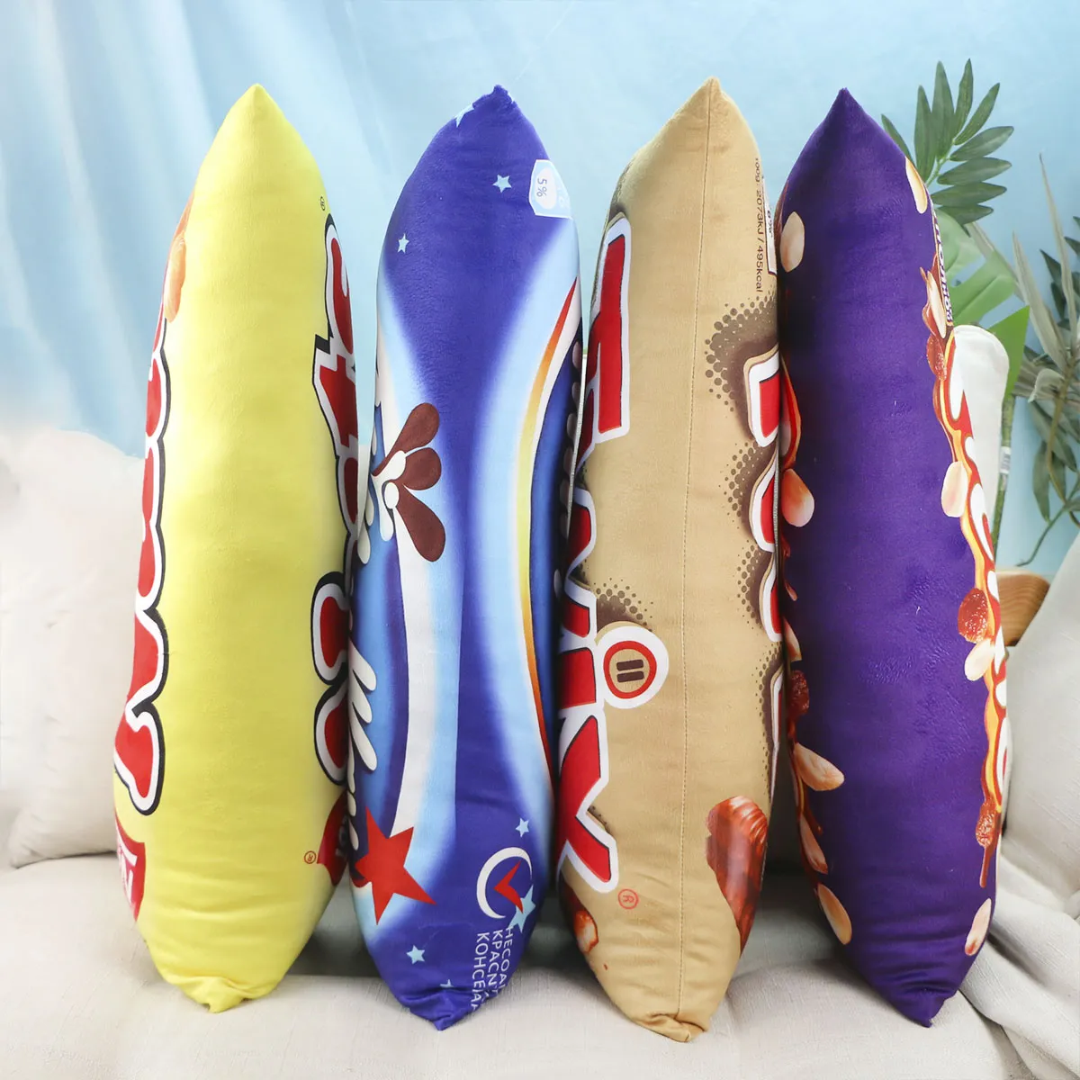 Декоративная подушка батончик в ассортименте, 20х55 от plush.team