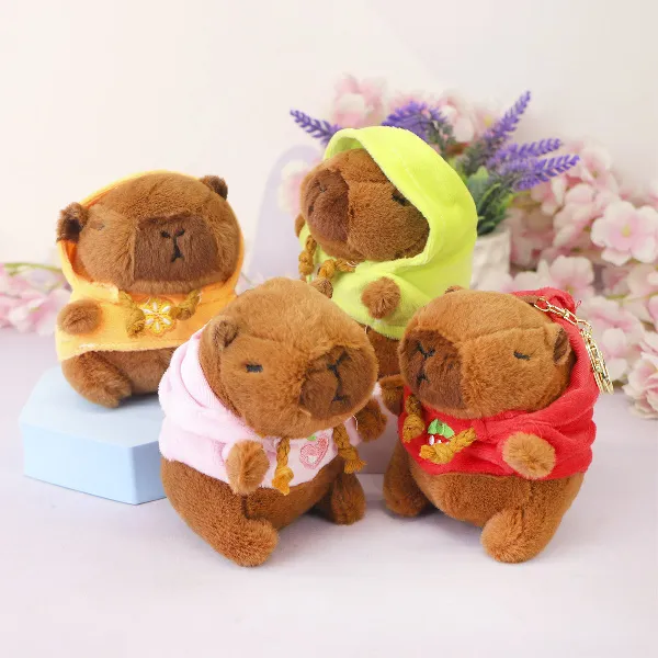 фото игрушки Брелок мягкий капибара в худи, 11 см