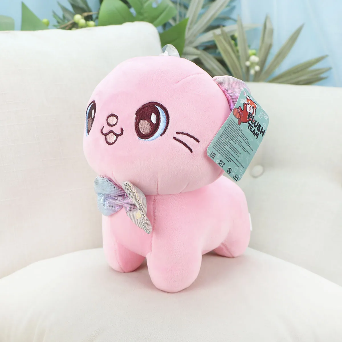 Котик с бантиком, 23 см от plush.team