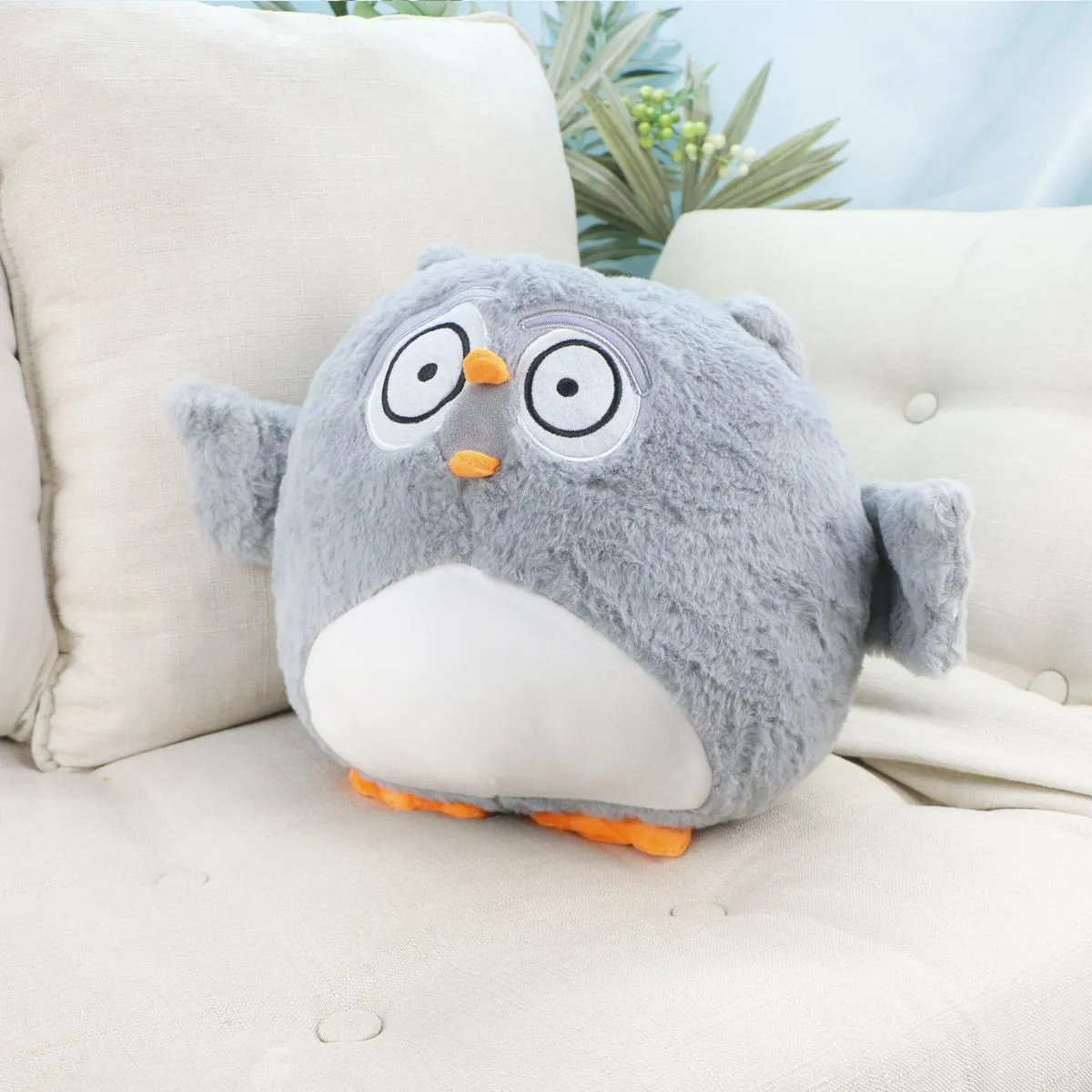 Сова с пледом плюшевая, 30 см (Серый) от plush.team