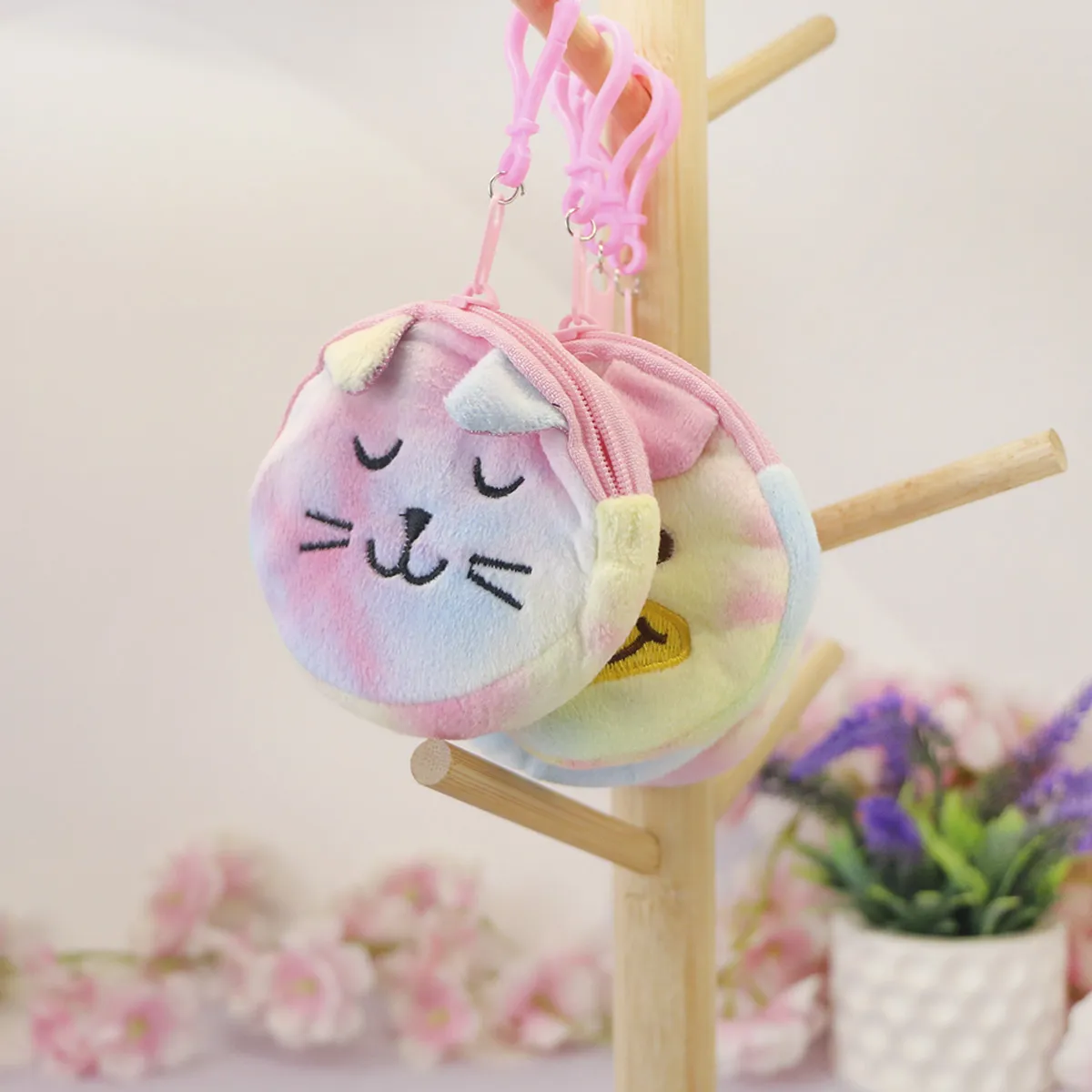 фото игрушки Кошелек мягкий зверята акварель, 9 см