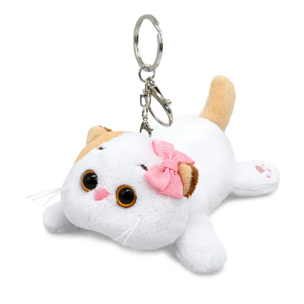 фото игрушки Кошечка Ли-Ли с бантиком лежачая, игрушка с кольцом, 11 см
