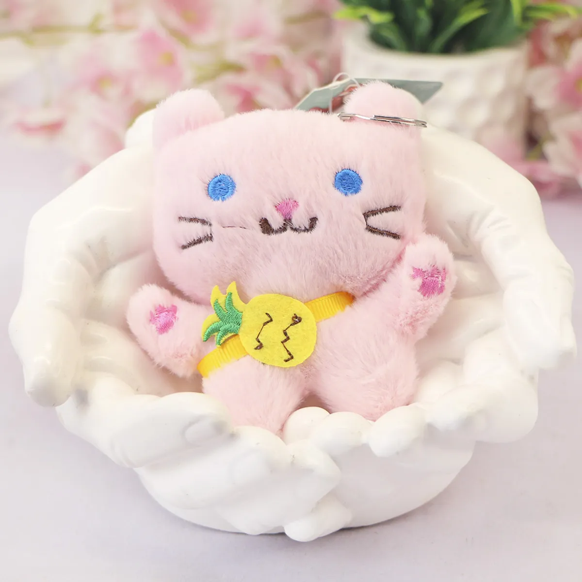Брелок мягкий кошка Мя с ананасом, 10 см от plush.team