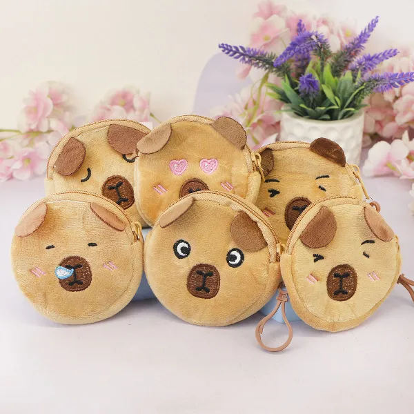 фото игрушки Кошелек мягкий круглый Капибара, 9 см