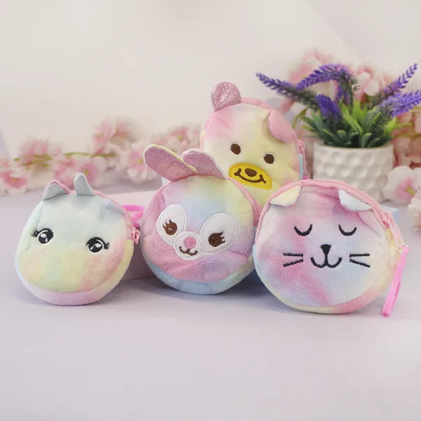 фото игрушки Кошелек мягкий зверята акварель, 9 см