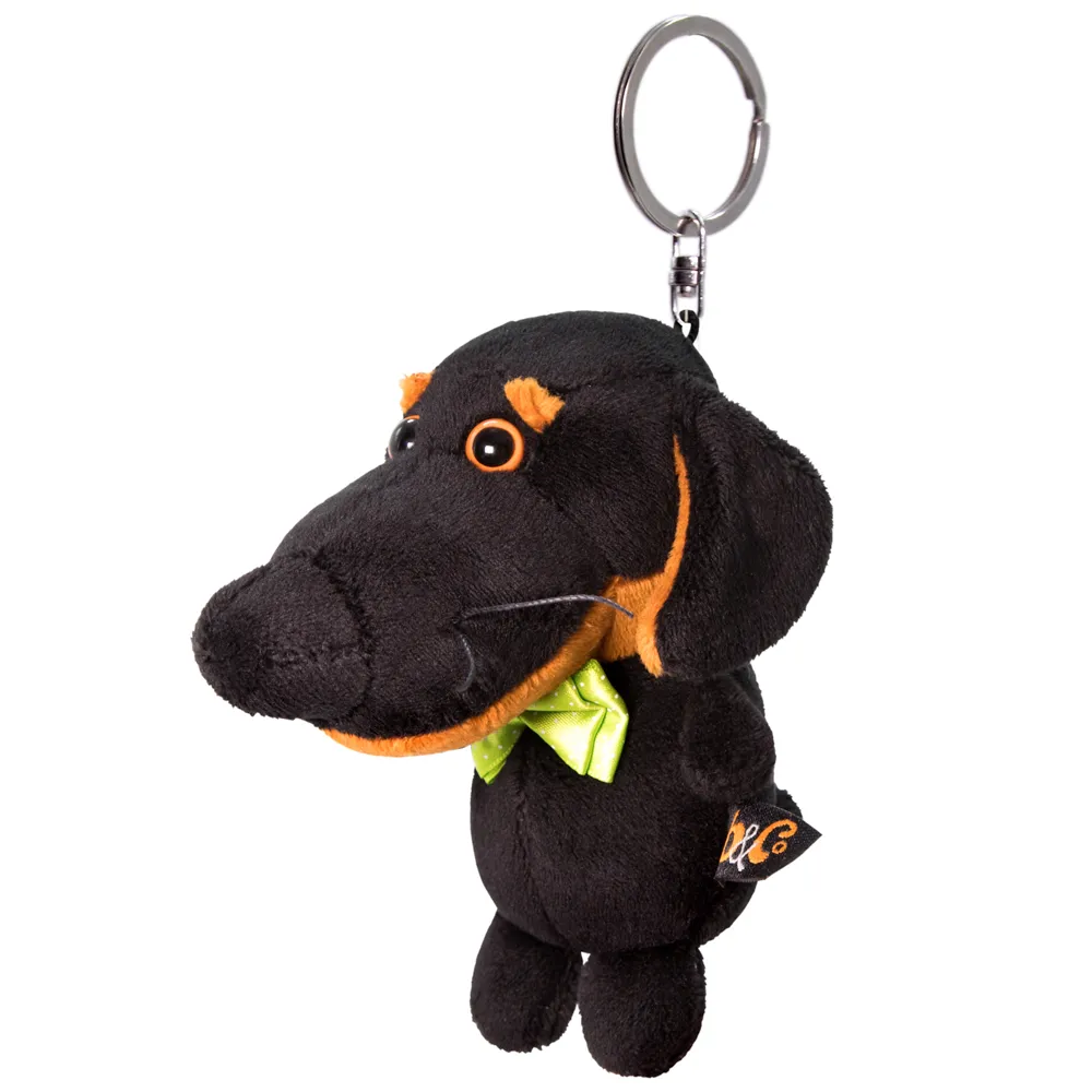 Собачка Ваксон с бантиком, игрушка с кольцом, 11 см ABB-017 от plush.team