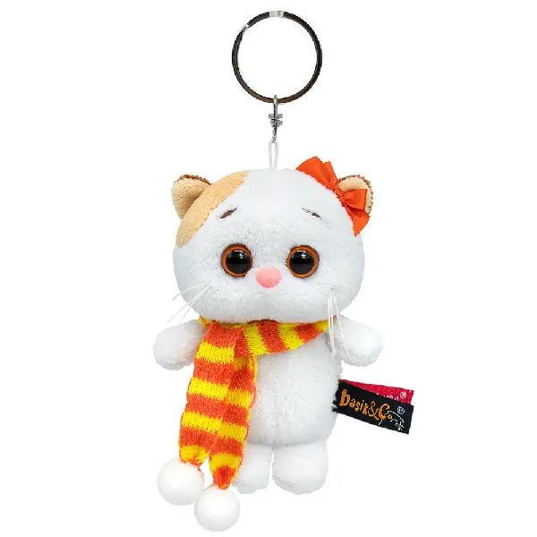 фото игрушки Кошечка Ли-Ли в полосатом шарфе, игрушка с кольцом, 11 см