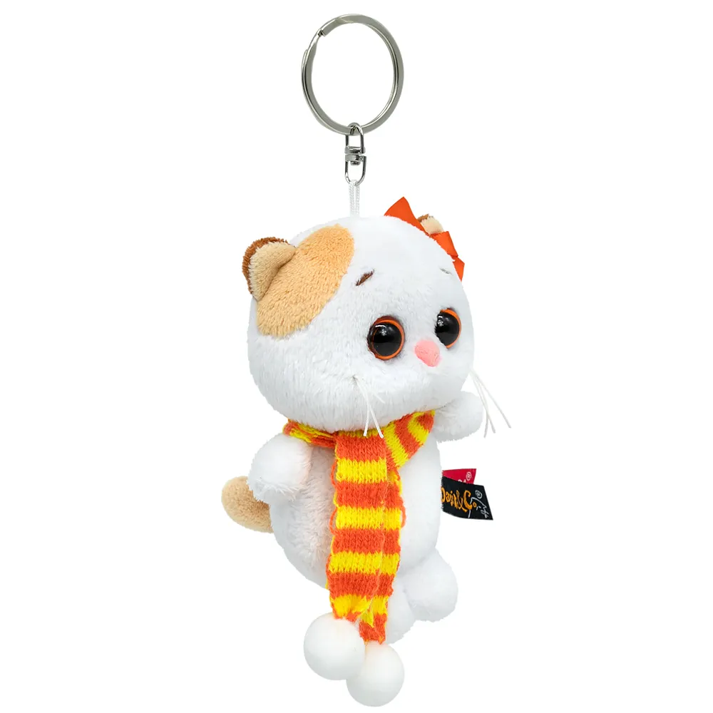 Кошечка Ли-Ли в полосатом шарфе, игрушка с кольцом, 11 см ABB-088 от plush.team