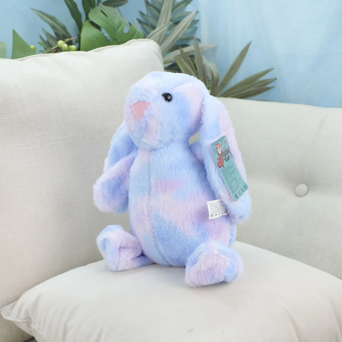 Заяц акварель с висячими ногами, 23(30) см от plush.team