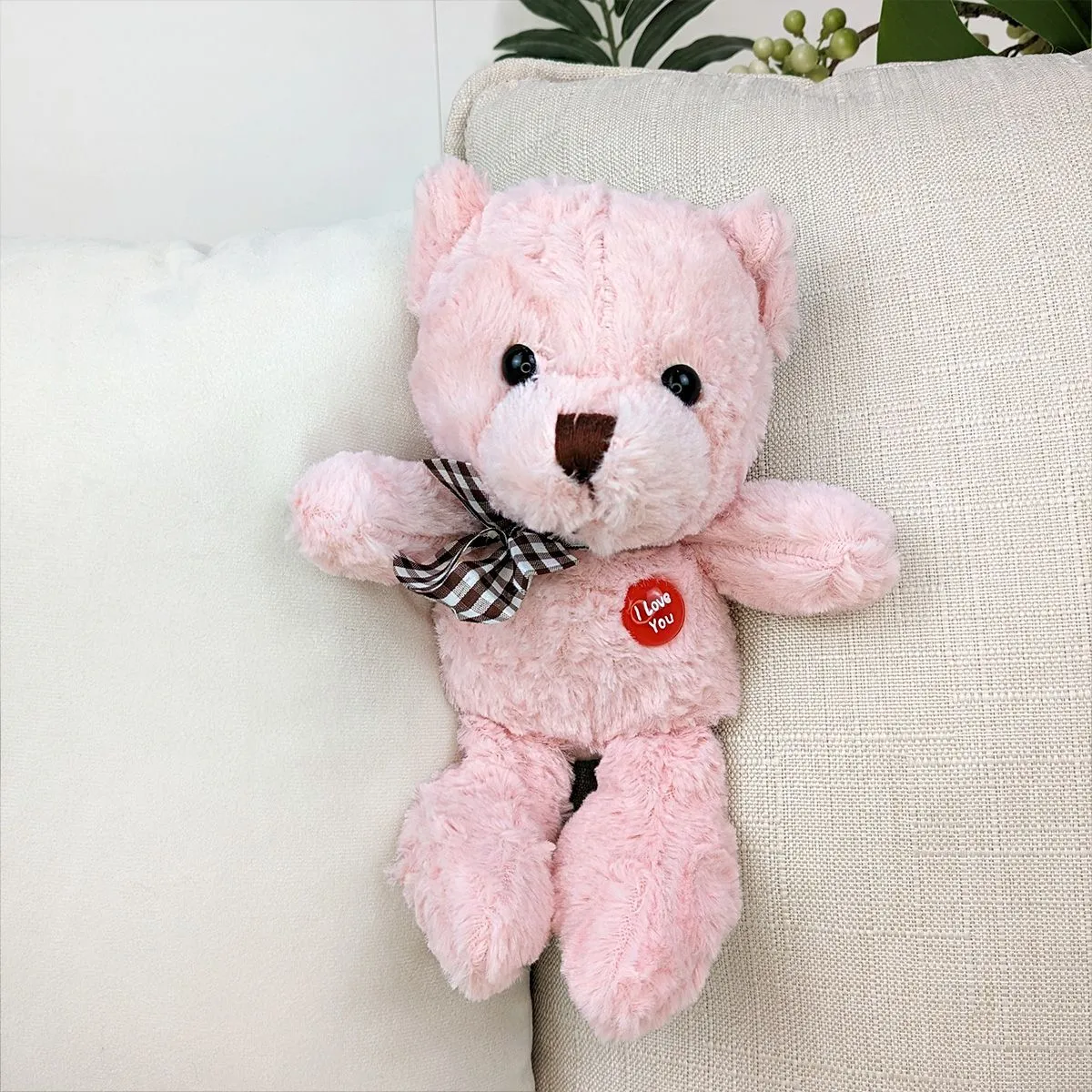 Мишка розовый с бантом, 20 см от plush.team