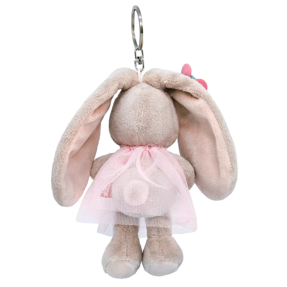 Зайка Ми в розовом платье и с цветочком, игрушка с кольцом, 11 см от plush.team