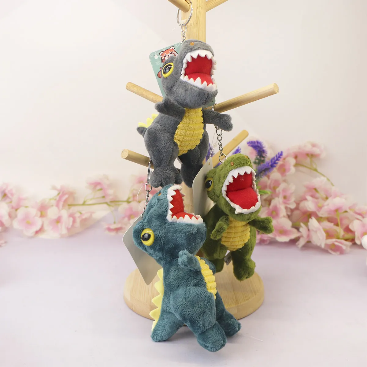 Мягкая игрушка с кольцом, динозавр Ти рекс, 12 см., 3+ от plush.team