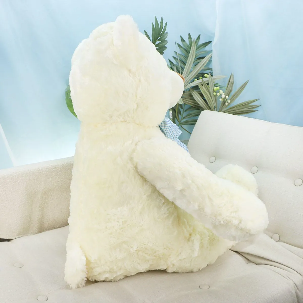 Медведь Ванес с бантом, 65(80) см (Молочный) от plush.team