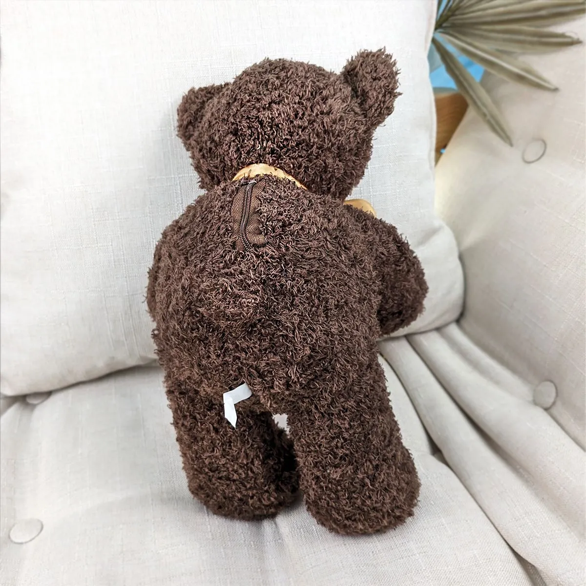 Мишка кучерявый с сердцем, 35 см (Коричневый) от plush.team