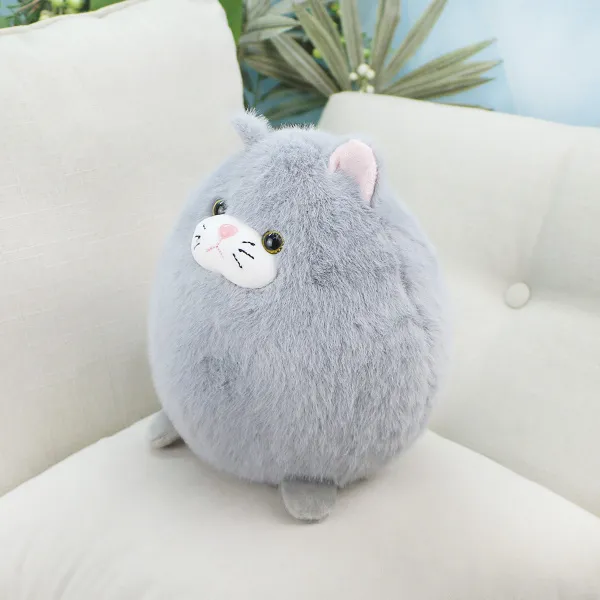 фото игрушки Кошка пушистая с большим хвостом, 20 см (Серый)