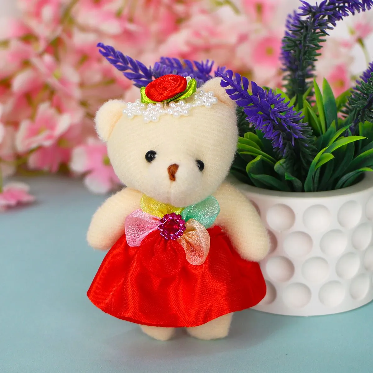 Мишка в юбке в ассортименте, 10 см от plush.team