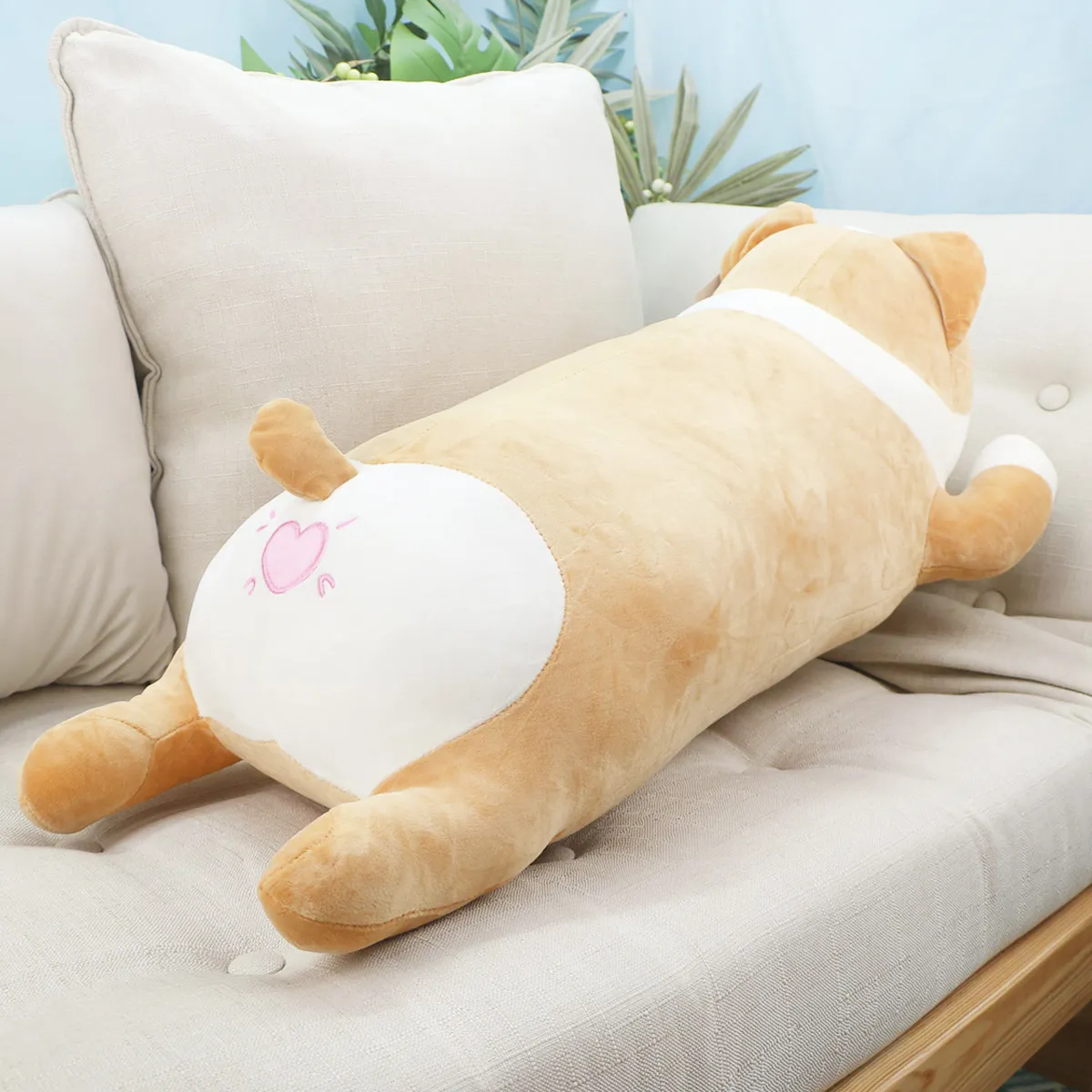 Собака Корги лежачая длинная, 75 см от plush.team