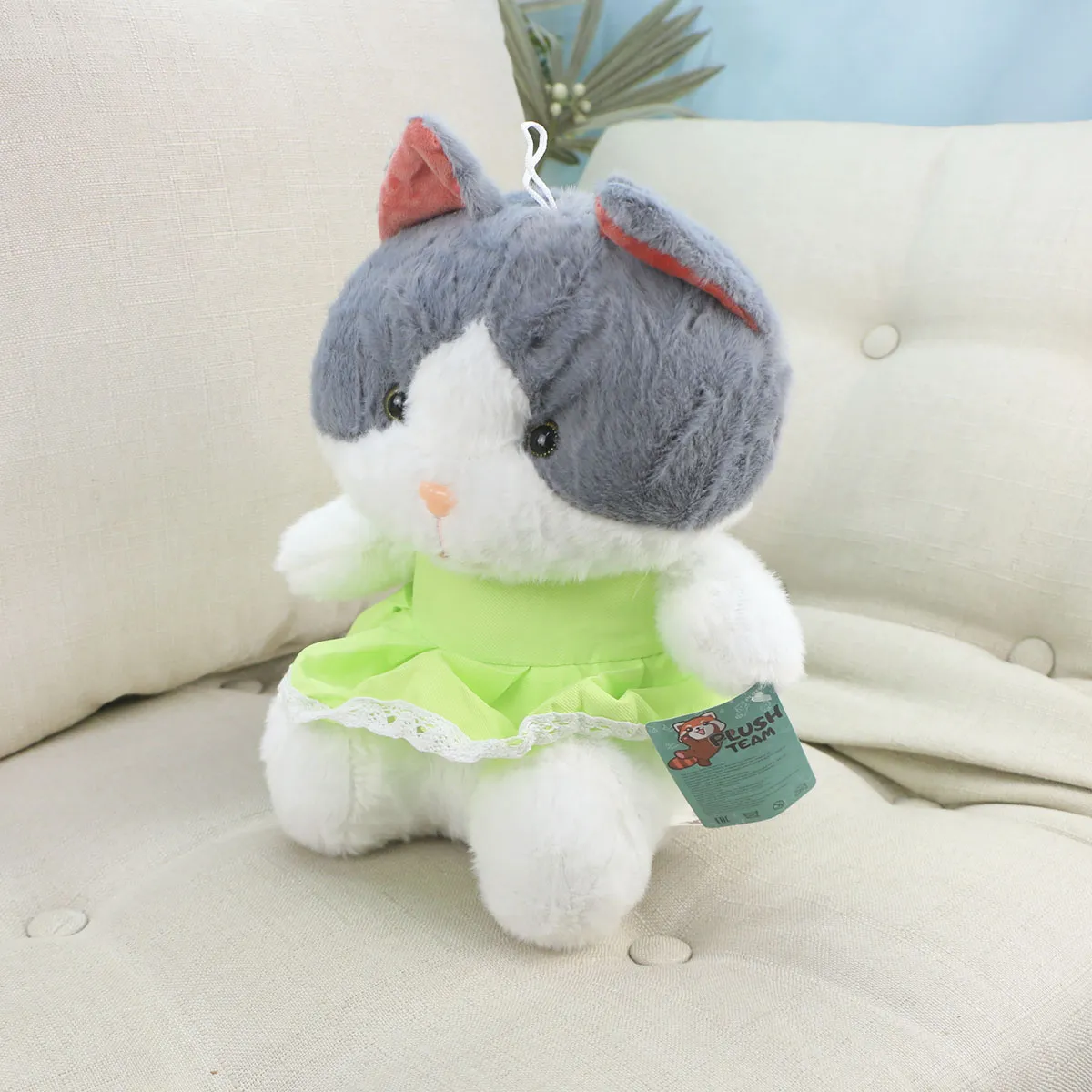 Мягкая игрушка, Кошка Камила в платье, 30 см., 3+ от plush.team