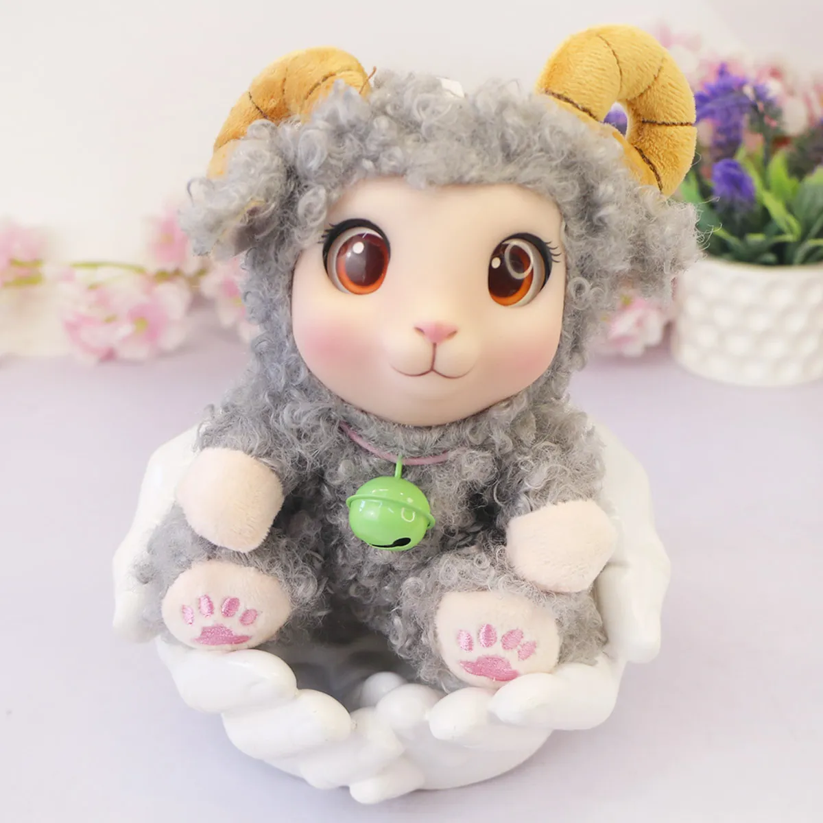 Овечка кучерявая сидячая 726, 16 см от plush.team