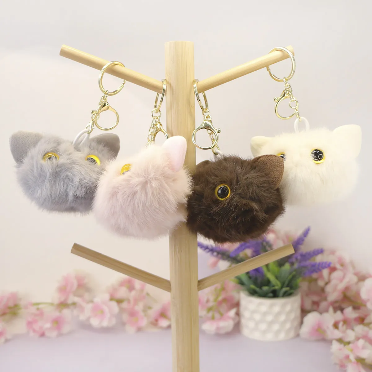 Брелок глазастый пушистый котик в ассортименте, 7 см от plush.team