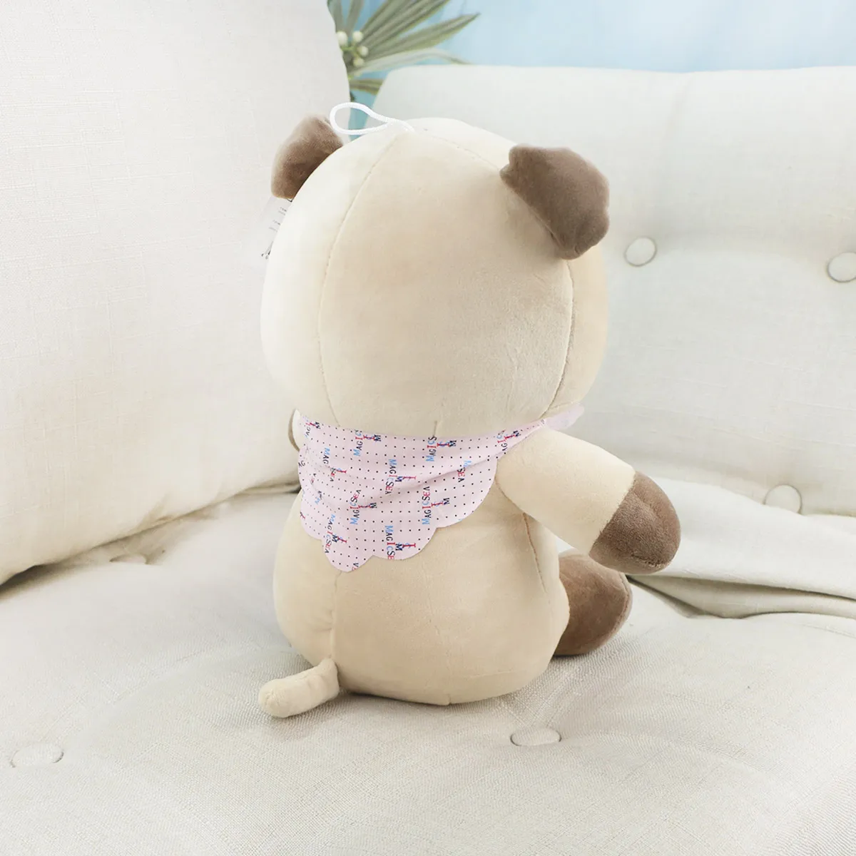 Собака мопс Стиви с платком на шее, 28 см от plush.team
