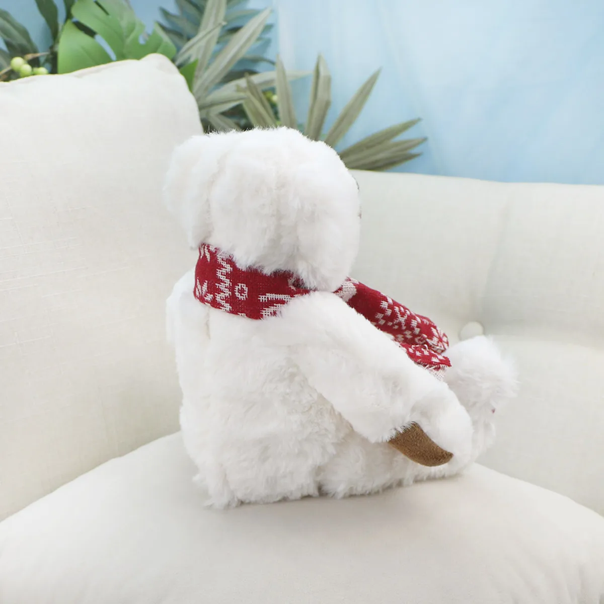 Медведь Бамси с шарфом, 25 см (Белый) от plush.team