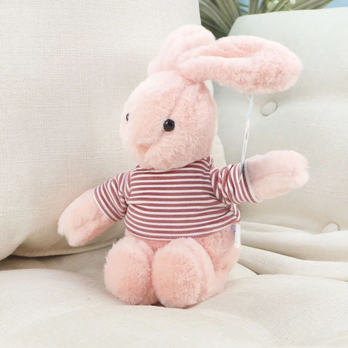 Зайчик в полосатой футболке в ассортименте, 26 см от plush.team