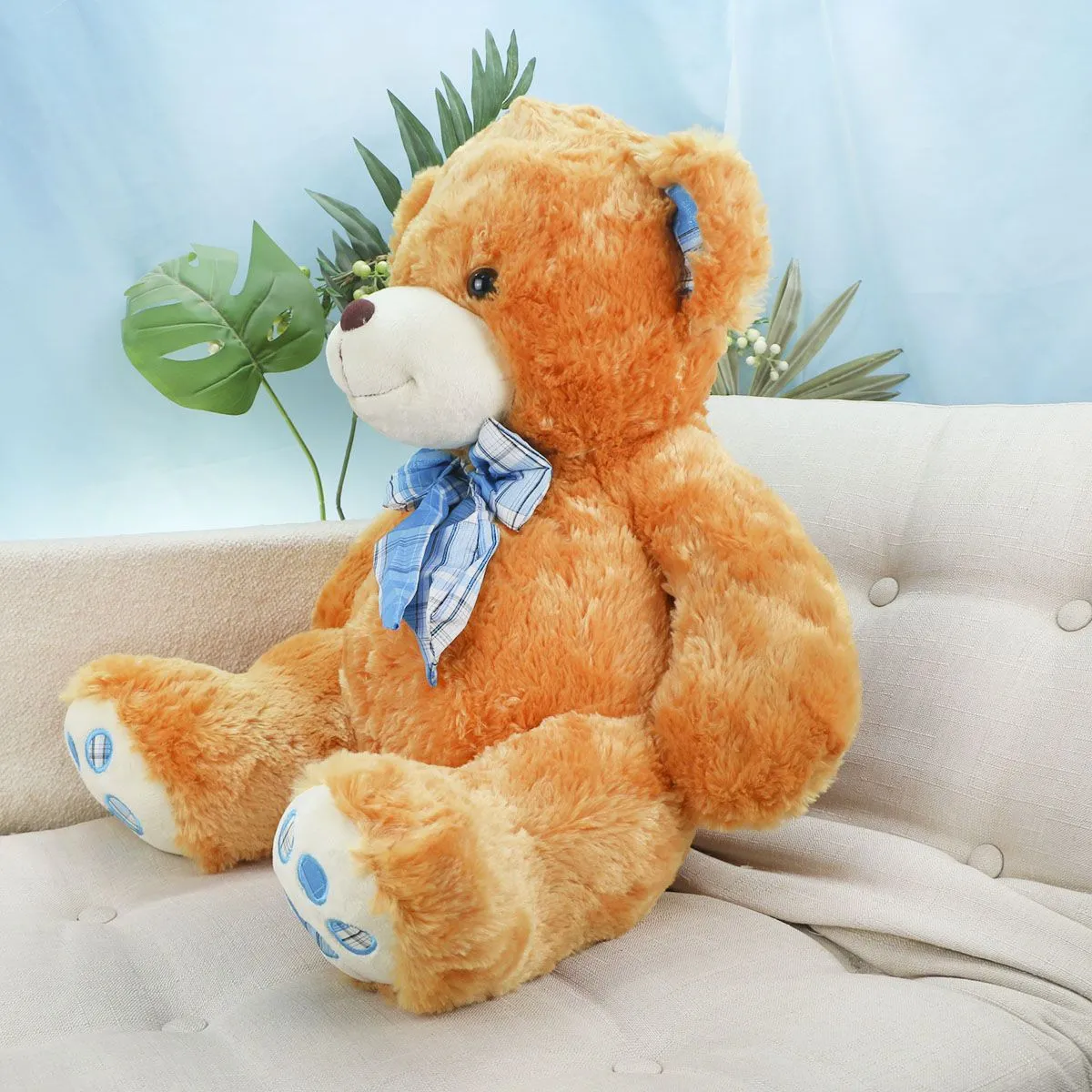Медведь Стас в бантом, 50(65) см (Коричневый) от plush.team
