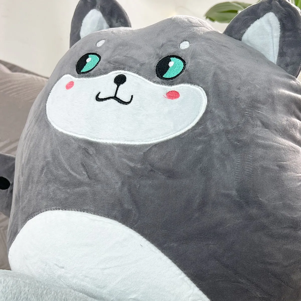 Хаски с пледом, 33 см от plush.team
