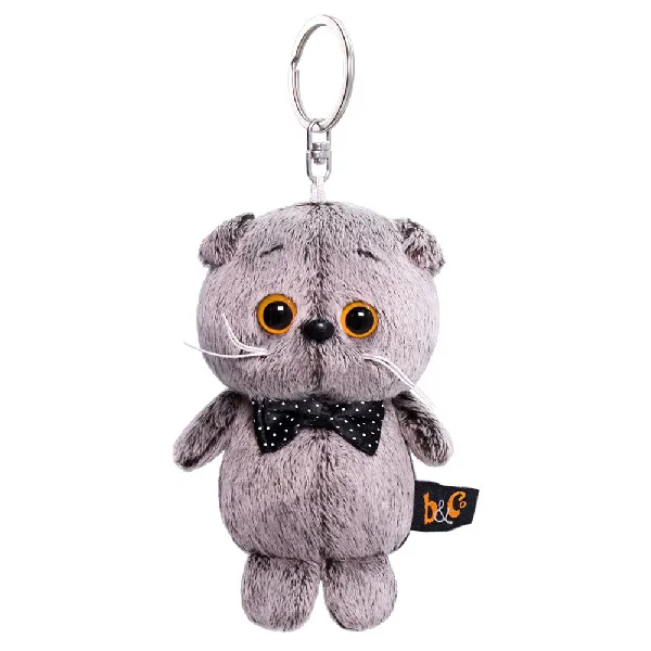 фото игрушки Кот Басик с бантиком, игрушка с кольцом, 11 см