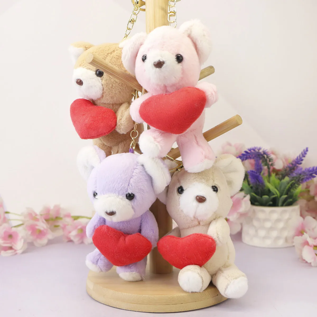 Брелок мягкий медведь с красным сердцем, 11 см от plush.team