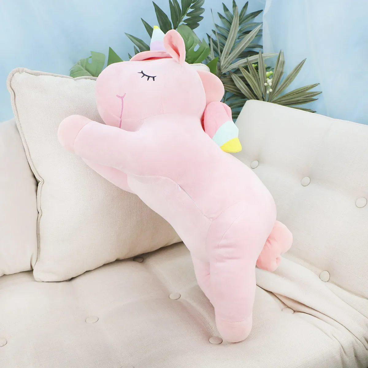 Единорог лежачий, 60 см (Розовый) от plush.team