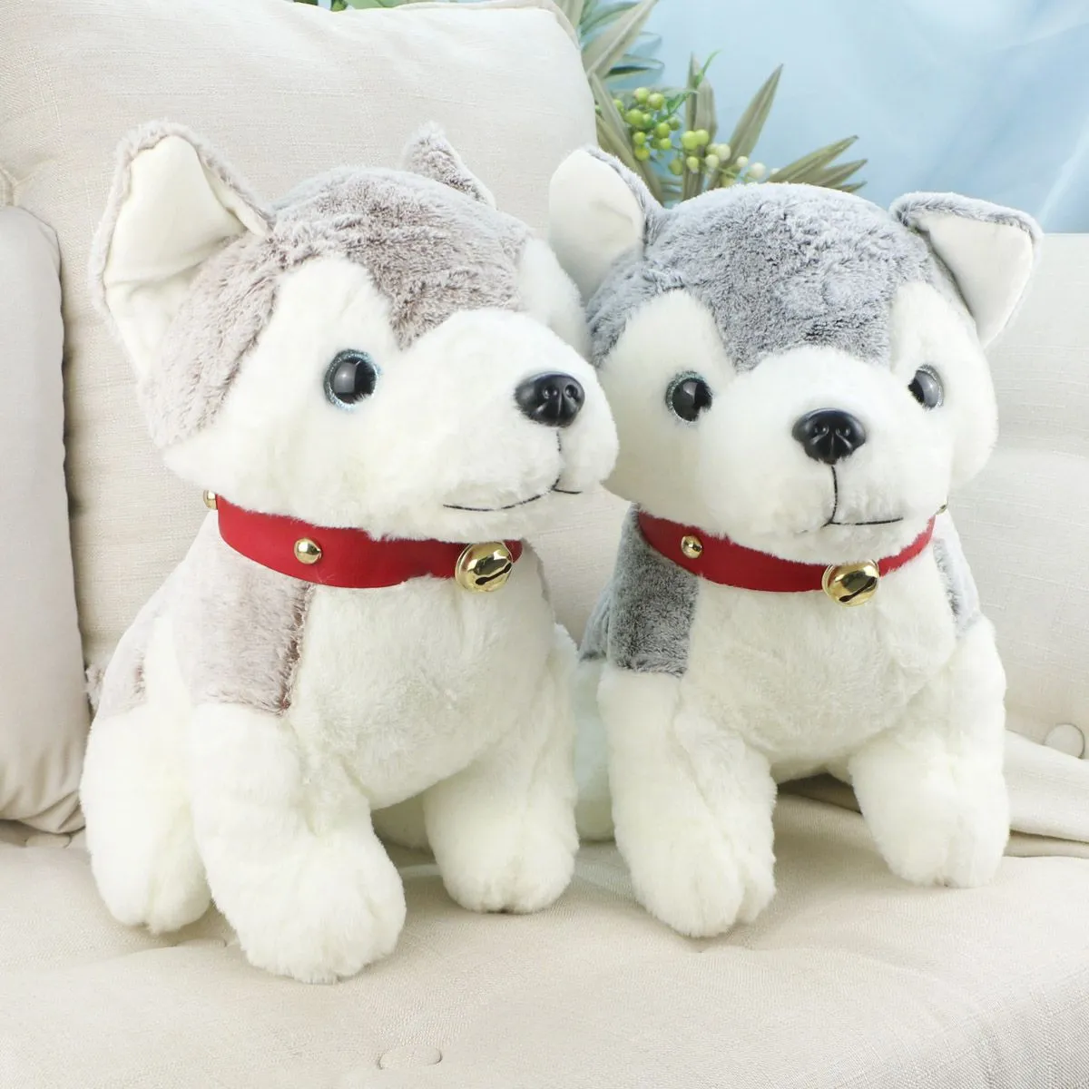 Хаски в ошейнике сидячая, 35 см от plush.team