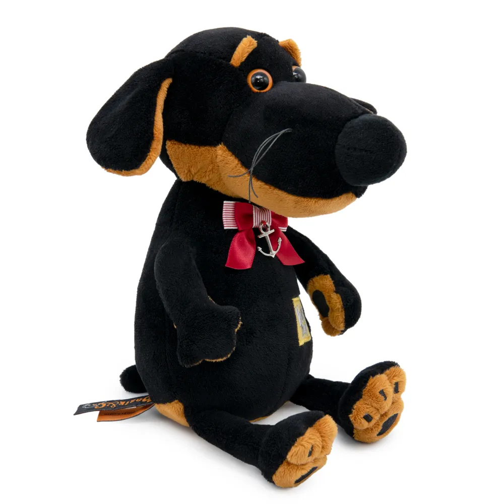 Игрушка Собака Ваксон baby в бантике с якорем от plush.team