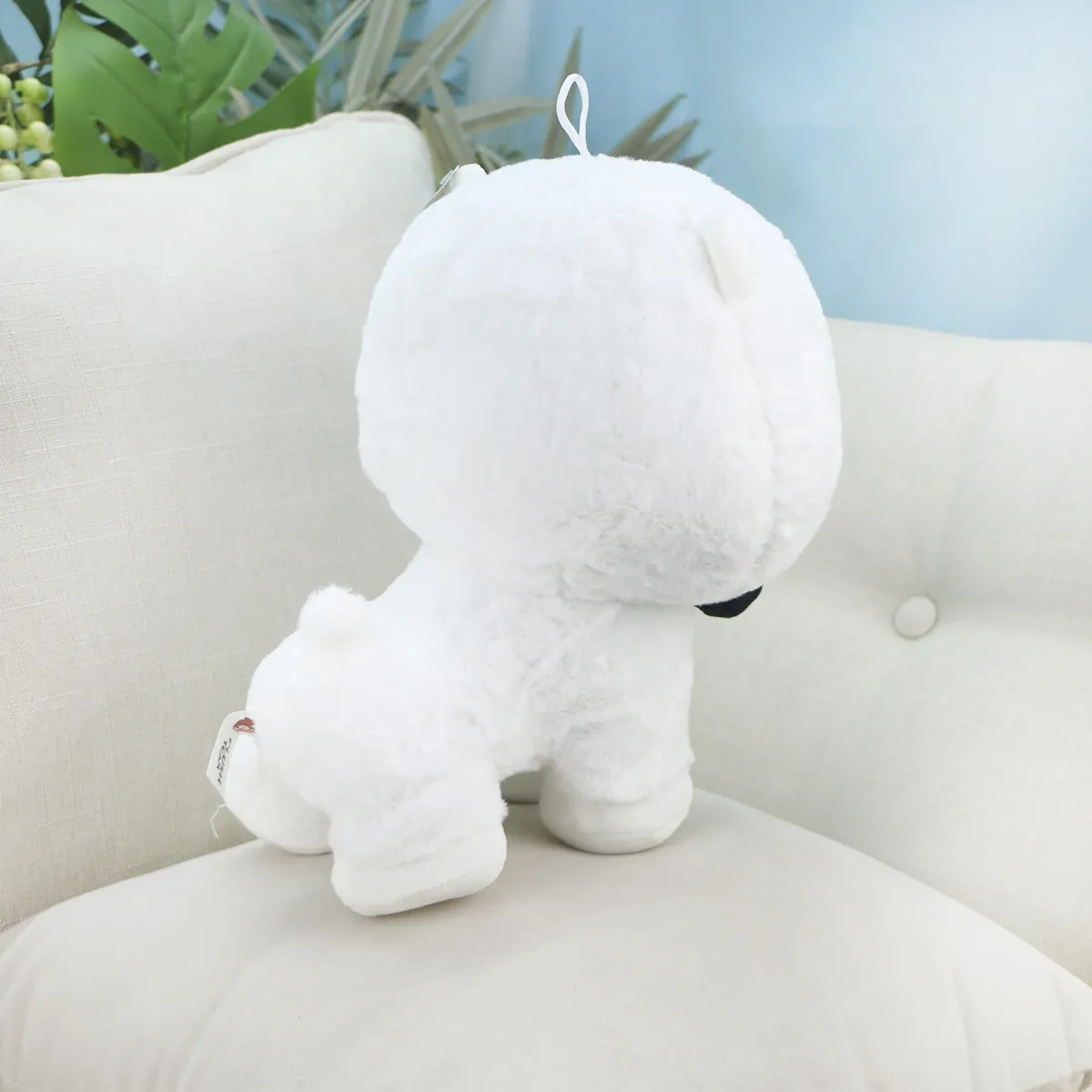 Собака Шпиц с бабочкой, 27 см (Белый) от plush.team