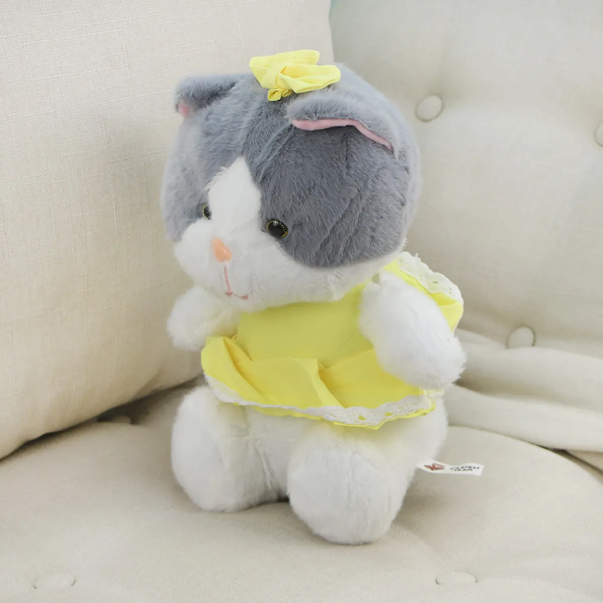 Мягкая игрушка, Кошка Камила в платье, 30 см., 3+ от plush.team