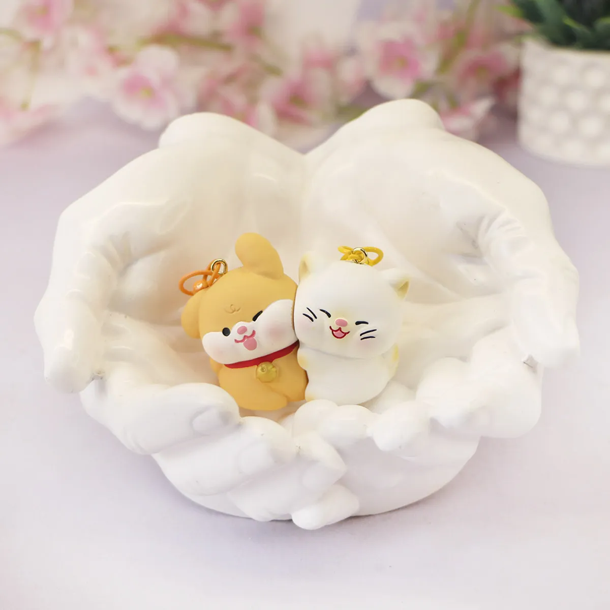 фото игрушки Брелок пластиковый парный магнитный "Собака и кошка" №2