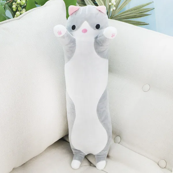 фото игрушки Кот стоячий обнимашка, 50 см (Серый)