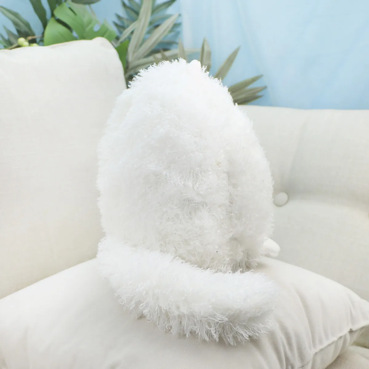 Кошка пушистая с большим хвостом, 20 см (Белый) от plush.team
