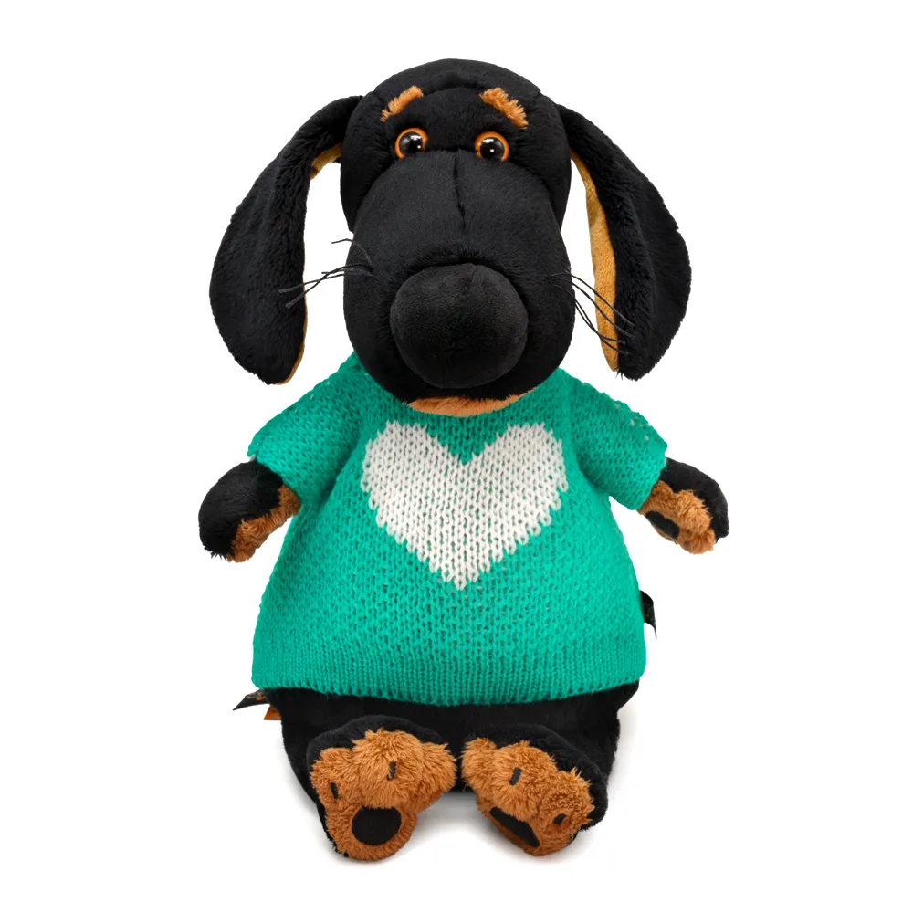 Игрушка Собака Ваксон в свитере с сердцем от plush.team