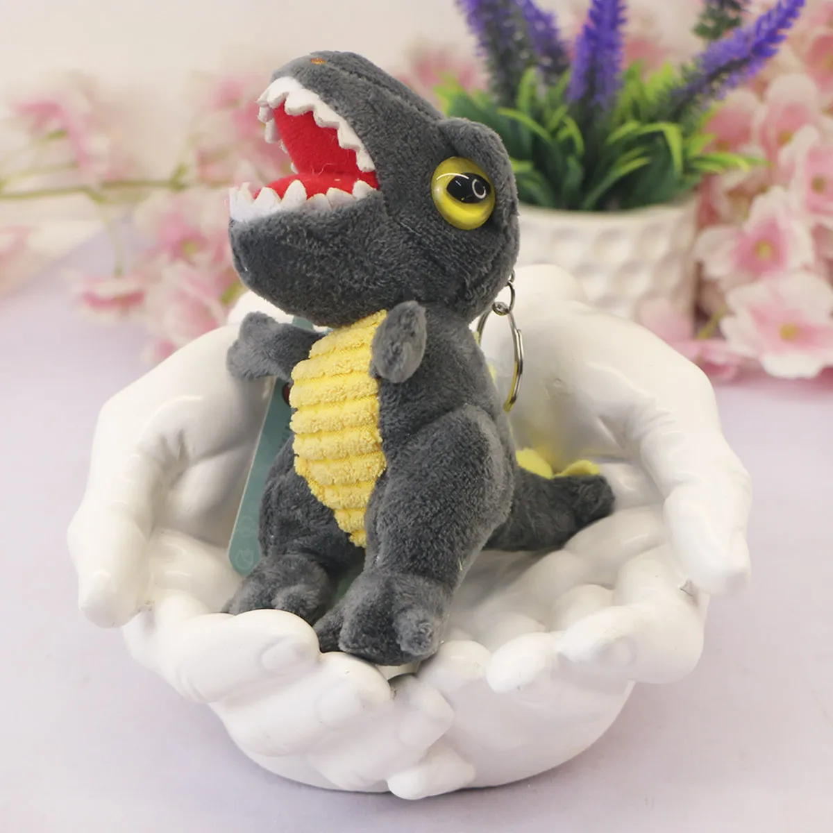 Мягкая игрушка с кольцом, динозавр Ти рекс, 12 см., 3+ от plush.team