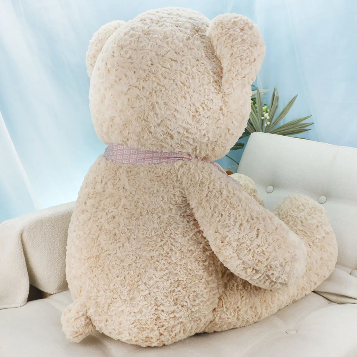 Медведь Жубер с вышивкой, 70(105) см (Бежевый) от plush.team