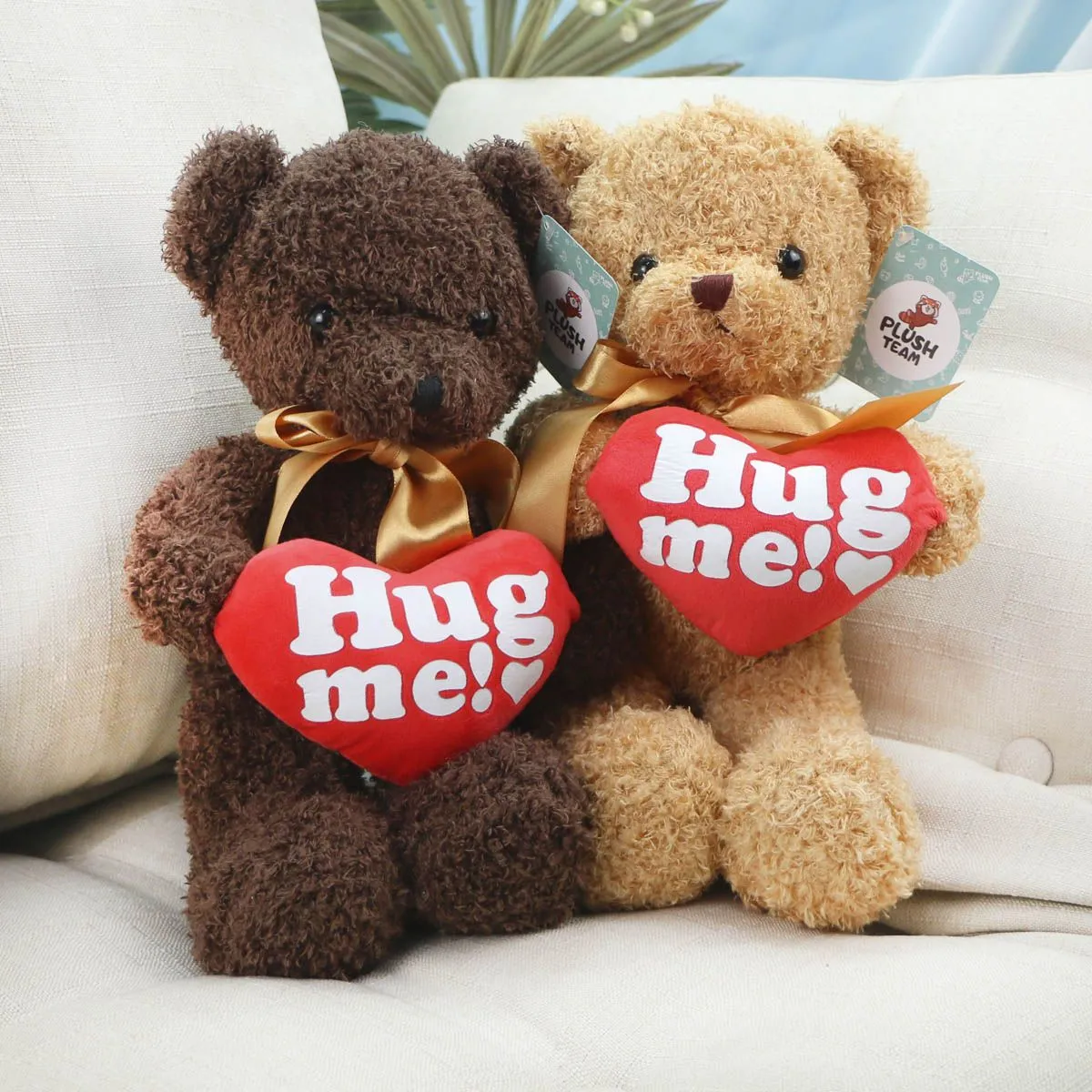 Мишка кучерявый с сердцем, 35 см от plush.team