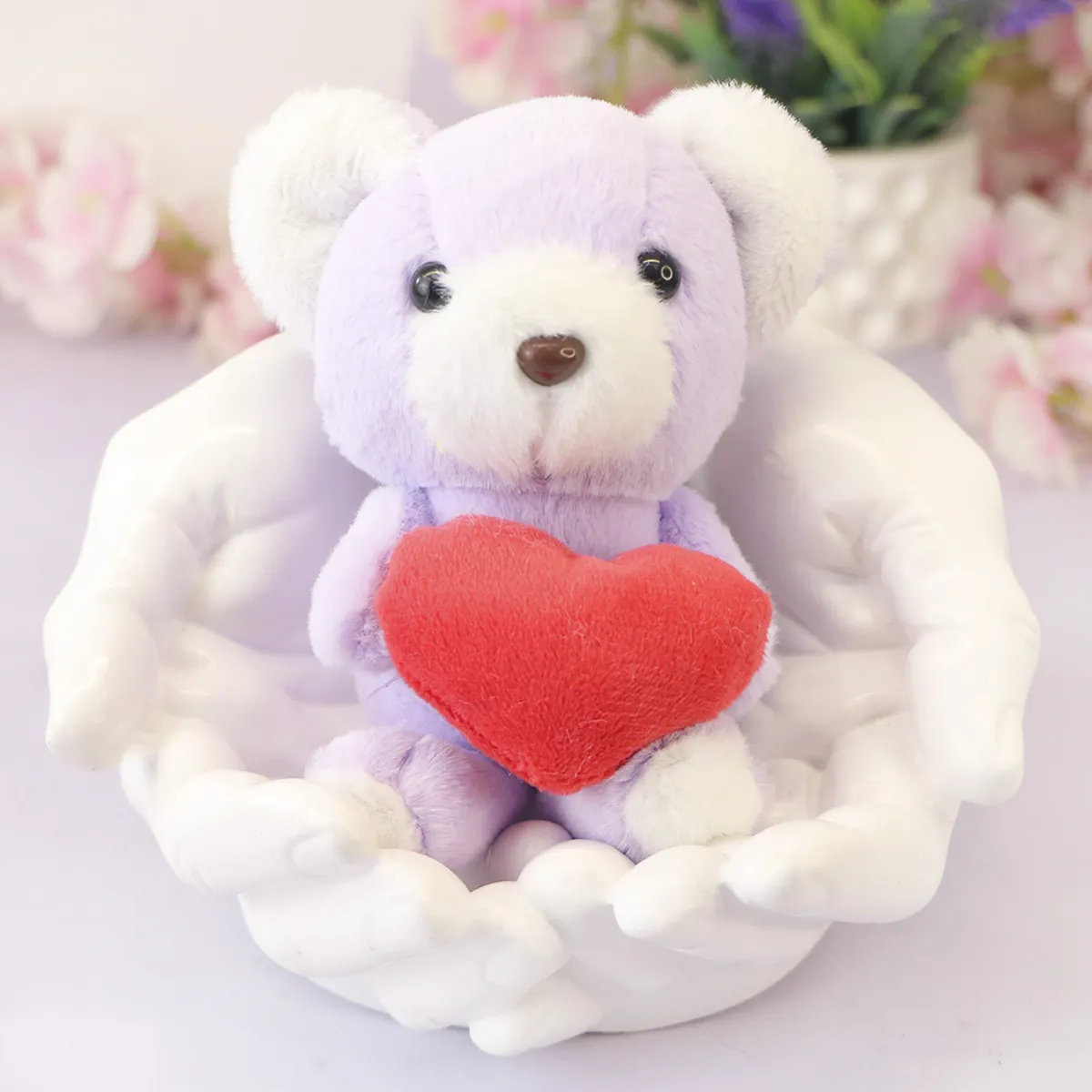 Брелок мягкий медведь с красным сердцем, 11 см от plush.team