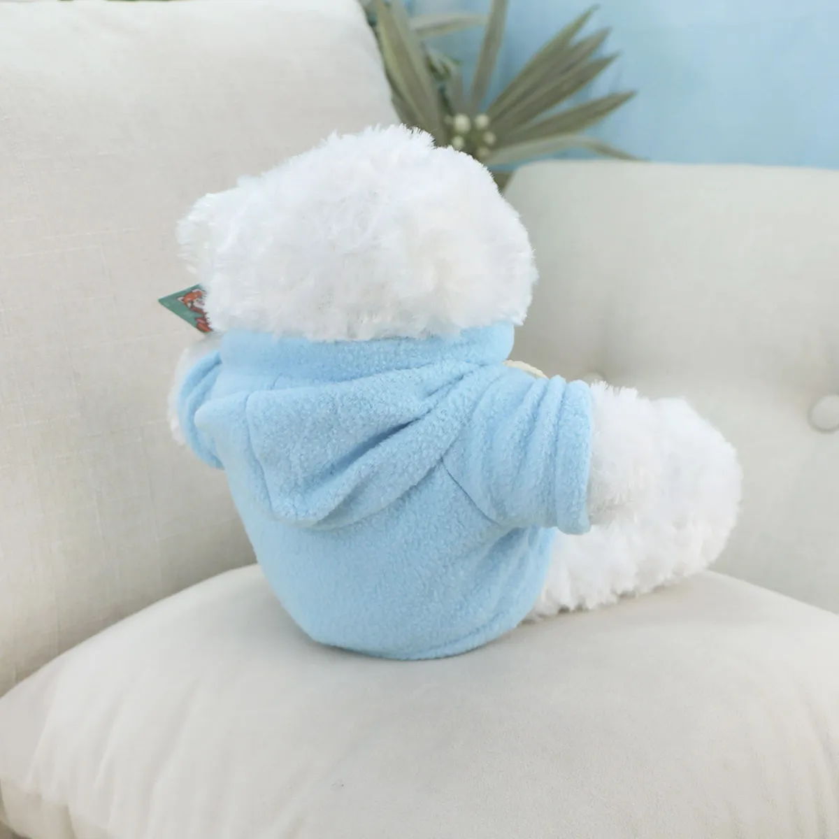 Мишка Боули в худи, 27 см (Белый) от plush.team