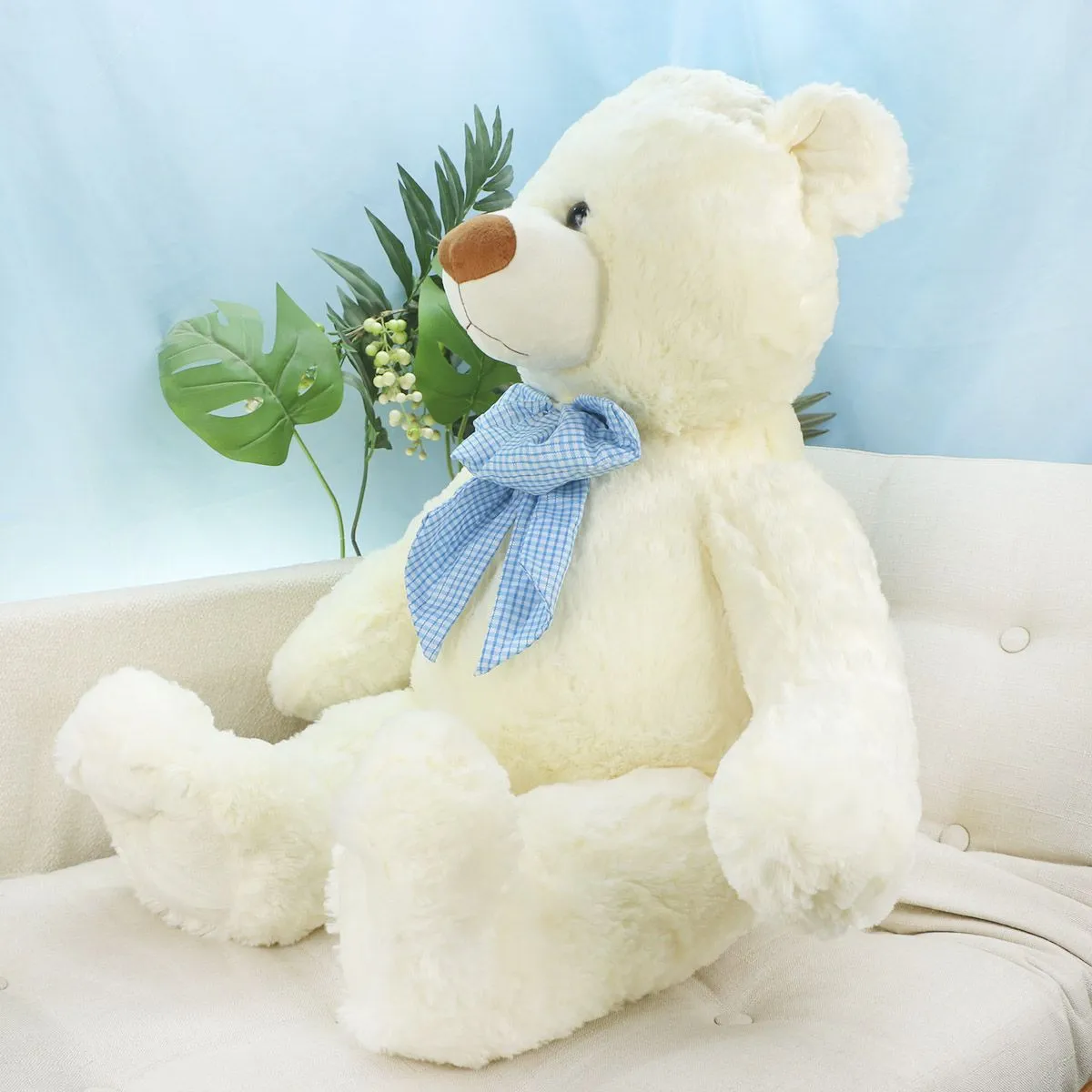 Медведь Ванес с бантом, 65(80) см (Молочный) от plush.team
